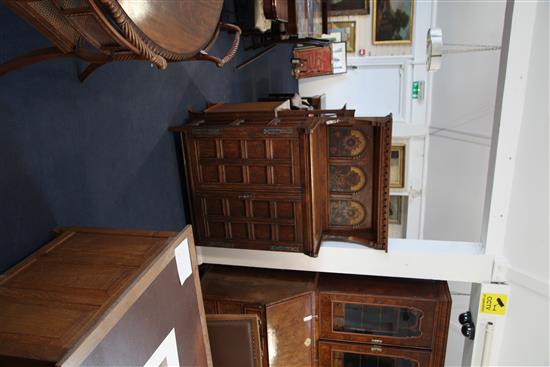 A Victorian aesthetic movement inlaid oak chiffonier designed by A.W.Blomfield and illustrated in Eastlakes Hints W.3ft 3in. D.1ft 6in